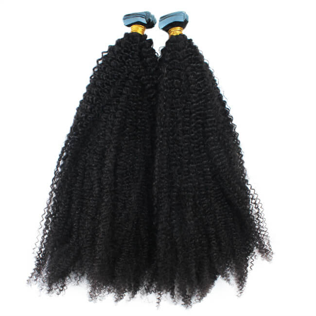 Afro Curly Tape-In Human Hair Extensions Afro Curly Tape-In Human Hair Extensions